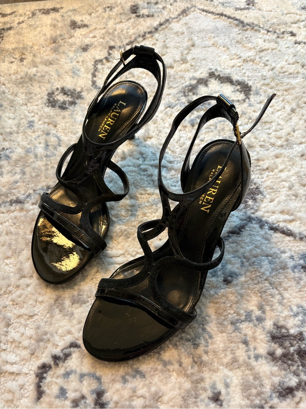 LAUREN Ralph Lauren Black Gilah Heeled Sandal US7
